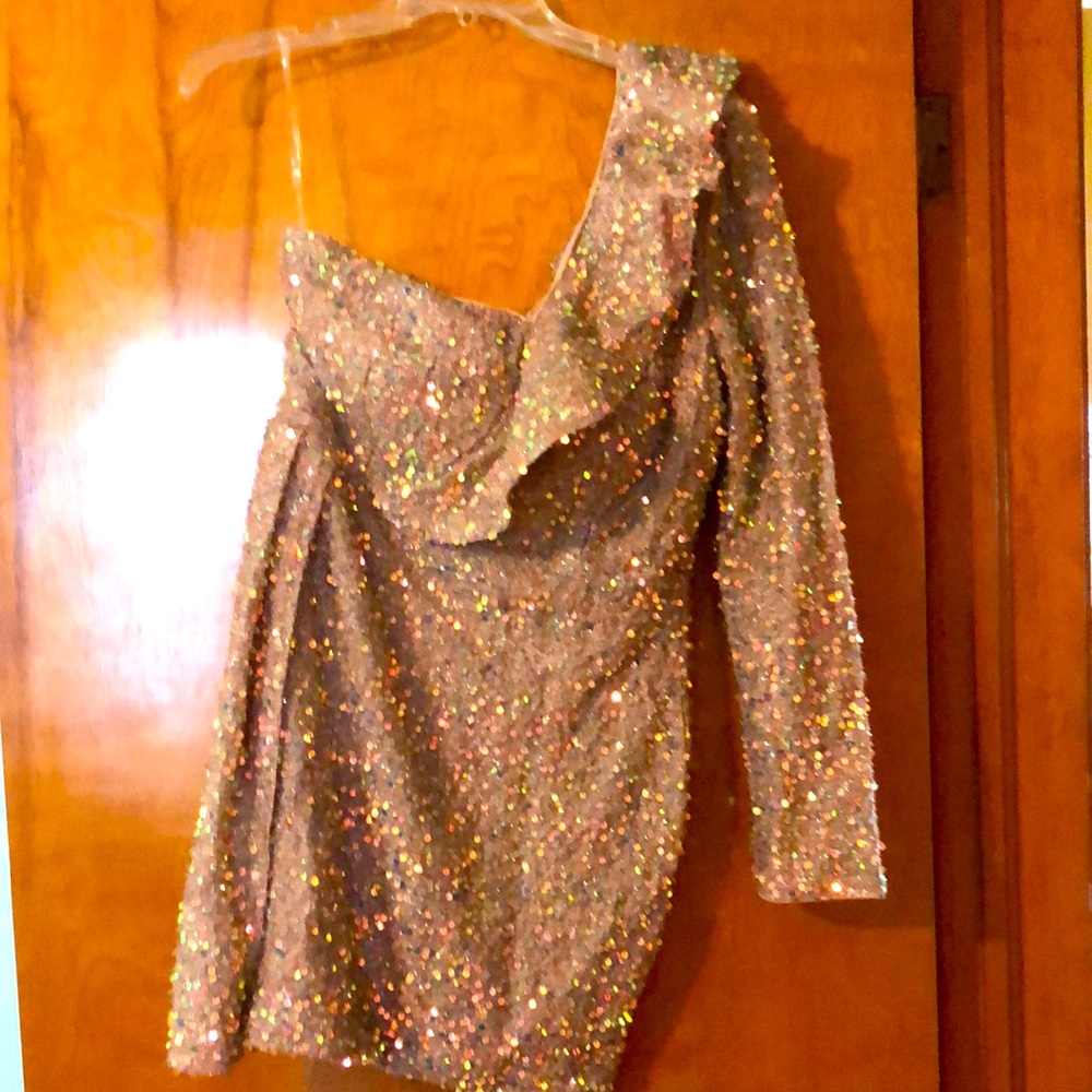 Gorgeous sequin one shoulder dress, NWT